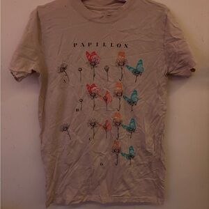 Papillon Blanc Beige Graphic T-Shirt